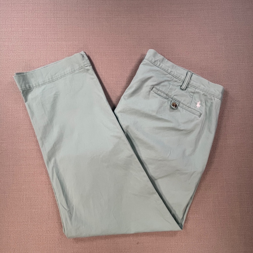 Polo Ralph Lauren Mens 40x30 Stretch Straight Fit Chino Pants Mint Green Pastel